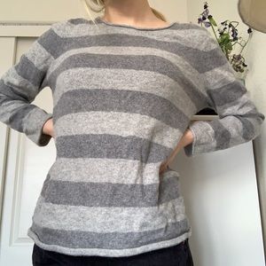 grey striped cashmere sweater